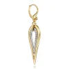 Outlet Gabriel & Co. Bujukan Clover - 14K White Yellow Gold Bujukan and Graduating Diamond Huggie Drop Earrings
