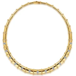 Outlet Gabriel & Co. Bujukan Clover - 14K White Yellow Gold Bujukan and Diamond Choker