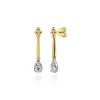 Clearance Gabriel & Co. Bujukan Clover - 14K White Yellow Gold Bujukan and Diamond Teardrop Stud Drop Earrings