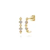 Discount Gabriel & Co. Bujukan Clover - 14K Yellow Gold Bujukan Clover and Diamond J Hoop Earrings