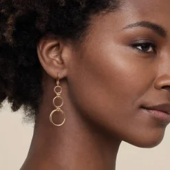 Online Gabriel & Co. Bujukan Clover - 14K Yellow Gold Bujukan Link Chain Leverback Drop Earrings