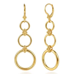 Online Gabriel & Co. Bujukan Clover - 14K Yellow Gold Bujukan Link Chain Leverback Drop Earrings