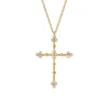 Sale Gabriel & Co. Bujukan Clover - 14K Yellow Gold Bujukan and Diamond Clover Cross Pendant Necklace