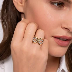 Online Gabriel & Co. Bujukan Clover - 14K Yellow Gold Bujukan Diamond Link Ring