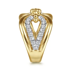 Online Gabriel & Co. Bujukan Clover - 14K Yellow Gold Bujukan Diamond Link Ring