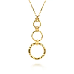 Best Gabriel & Co. Bujukan Clover - 14K Yellow Gold Bujukan Link Chain Drop Necklace