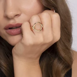 Best Gabriel & Co. Bujukan Clover - 14K Yellow Gold Bujukan Link Chain Ring