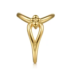 Best Gabriel & Co. Bujukan Clover - 14K Yellow Gold Bujukan Link Chain Ring