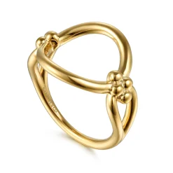 Best Gabriel & Co. Bujukan Clover - 14K Yellow Gold Bujukan Link Chain Ring
