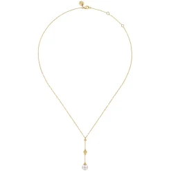 Hot Gabriel & Co. Bujukan Clover - 14K Yellow Gold Clover Bujukan and Pearl Drop Necklace