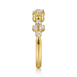 Online Gabriel & Co. Bujukan Clover - Stackable Ring 14K Yellow Gold Diamond Clover 0.25ct Bujukan