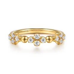 Online Gabriel & Co. Bujukan Clover - Stackable Ring 14K Yellow Gold Diamond Clover 0.25ct Bujukan