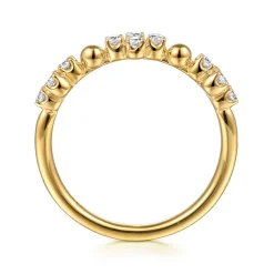 Online Gabriel & Co. Bujukan Clover - Stackable Ring 14K Yellow Gold Diamond Clover 0.25ct Bujukan