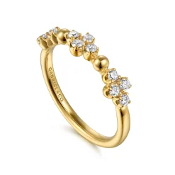 Online Gabriel & Co. Bujukan Clover - Stackable Ring 14K Yellow Gold Diamond Clover 0.25ct Bujukan