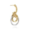 Best Gabriel & Co. Bujukan Link - 14K White Yellow Gold Bujukan and Diamond Drop J-Hoop Earrings
