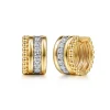 Online Gabriel & Co. Bujukan Link - 14K White Yellow Gold Bujukan and Diamond Huggie Earrings