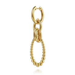 New Gabriel & Co. Bujukan Link - 14K Yellow Gold Bujukan Diamond Link Drop Earrings