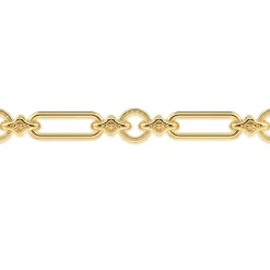 Outlet Gabriel & Co. Bujukan Link - 14K Yellow Gold Bujukan and Diamond Link Chain Tennis Bracelet