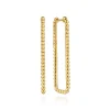 Outlet Gabriel & Co. Bujukan Link - 14K Yellow Plain Gold 40mm Rectangle Bujukan Classic Hoop Earrings