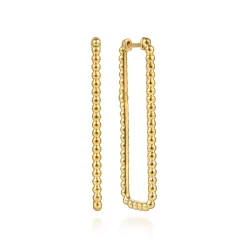 Outlet Gabriel & Co. Bujukan Link - 14K Yellow Plain Gold 40mm Rectangle Bujukan Classic Hoop Earrings