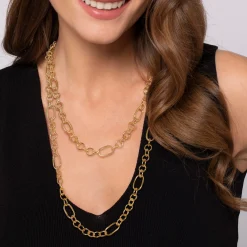 Hot Gabriel & Co. Bujukan Link - 14K Yellow Plain Gold Bujukan Link Chain Necklace