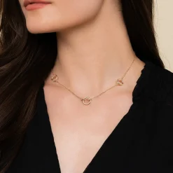 Outlet Gabriel & Co. Bujukan Link - 14K Yellow Plain Gold Bujukan Link Chain Station Necklace