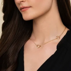 Outlet Gabriel & Co. Bujukan Link - 14K Yellow Plain Gold Bujukan Link Chain Station Necklace