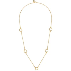 Sale Gabriel & Co. Bujukan Link - 14K Yellow Plain Gold Bujukan Clover Link Chain Station Necklace