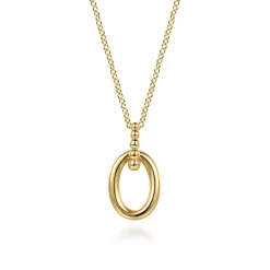 Outlet Gabriel & Co. Bujukan Link - 14K Yellow Plain Gold Bujukan Pendant Necklace