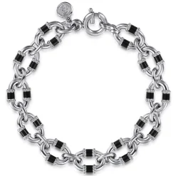 Online Gabriel & Co. Bujukan Link - 925 Sterling Silver Bujukan Link Bracelet with Black Enamel
