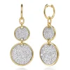 Sale Gabriel & Co. Bujukan Pave - 14K White Yellow Gold Bujukan and Diamond Huggie Drop Double Disk Earrings