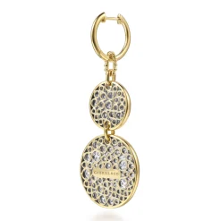 Sale Gabriel & Co. Bujukan Pave - 14K White Yellow Gold Bujukan and Diamond Huggie Drop Double Disk Earrings