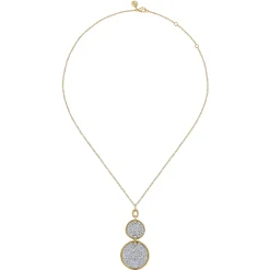 Discount Gabriel & Co. Bujukan Pave - 14K White Yellow Gold Bujukan and Diamond Pendant Drop Necklace