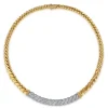 Best Gabriel & Co. Bujukan Pave - 14K White Yellow Gold Bujukan Diamond Bar Necklace