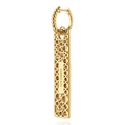 New Gabriel & Co. Bujukan Pave - 14K Yellow Gold Bujukan and Diamond Huggie Drop Earrings
