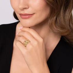 Clearance Gabriel & Co. Bujukan Pave - 14K Yellow Gold Bujukan Link Ring