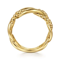 Clearance Gabriel & Co. Bujukan Pave - 14K Yellow Gold Bujukan Link Ring