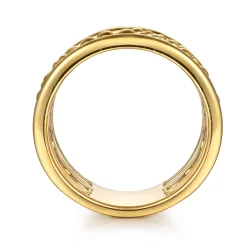 Gabriel & Co. Bujukan Pave - 14K Yellow Gold Pave Bujukan Wide Band Ring
