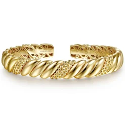 Online Gabriel & Co. Bujukan Pave - 14K Yellow Plain Gold Bujukan Split Bangle Bracelet