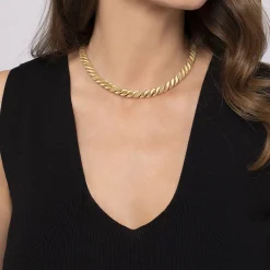 Outlet Gabriel & Co. Bujukan Pave - 14K Yellow Plain Gold Pave Bujukan Necklace