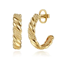 Online Gabriel & Co. Bujukan Pave - 14K Yellow Plain Gold Bujukan J Hoop Stud Earrings