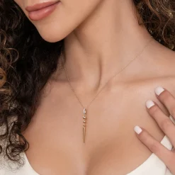 Outlet Gabriel & Co. Bujukan Punk - 14K White Yellow Gold Bujukan Bullet and Diamond Drop Necklace