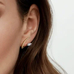 New Gabriel & Co. Bujukan Punk - 14K White Yellow Gold Bujukan Diamond Stud Earrings