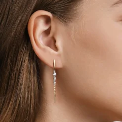 Clearance Gabriel & Co. Bujukan Punk - 14K White Yellow Gold Bujukan and Diamond Stud Drop Earrings