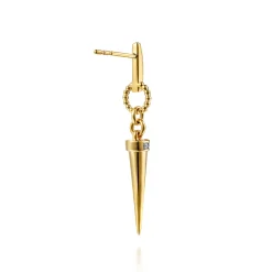 Online Gabriel & Co. Bujukan Punk - 14K Yellow Gold Bujukan Link and Diamond Bullet Stud Drop Earrings