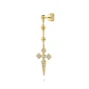 Gabriel & Co. Bujukan Punk - 14K Yellow Gold Bujukan and Pave Diamond Cross Stud Drop Single Earring