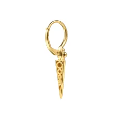 Sale Gabriel & Co. Bujukan Punk - 14K Yellow Gold Bujukan Clover and Triangle Pyramid Leverback Drop Earrings