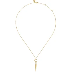 Outlet Gabriel & Co. Bujukan Punk - 14K Yellow Gold Bujukan Link and Diamond Bullet Drop Necklace