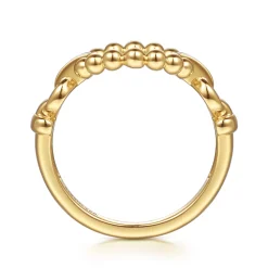 Best Gabriel & Co. Bujukan Punk - 14K Yellow Gold Bujukan and Diamond Link Ring