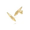 Clearance Gabriel & Co. Bujukan Punk - 14K Yellow Gold Bujukan Clover and Triangle Pyramid Ear Climber Earrings